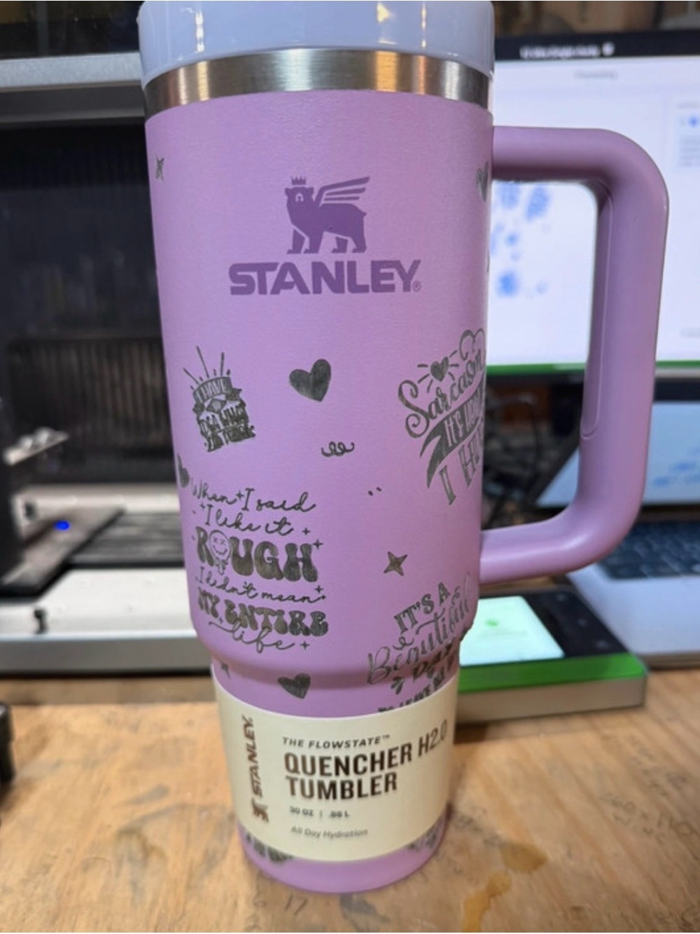 30oz Custom Engraved Stanley. Sarcasm. Lilac